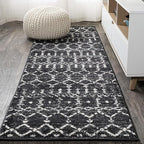 JONATHAN Y Boho Vintage Diamond Black/Ivory Runner Rug 2X8 ft, Moroccan Hype for Living Room, Bedroom, Kitchen, Office, Easy-Cleaning, High Traffic, Pet-Friendly, Non-Shedding (MOH101D-28)