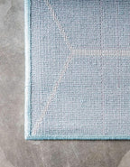 Unique Loom Trellis Frieze Collection Area Rug - Geometric (4' 1" x 6' 1", Light Blue/ Ivory)