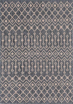 Unique Loom Outdoor Trellis Collection Area Rug - Tribal Trellis (7' 1" x 10' Rectangle, Charcoal Gray/ Natural)
