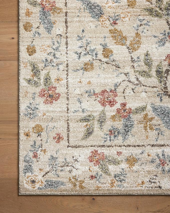 Loloi Rifle Paper Co. Laurel Collection LAU-05 Ivory 2'-8" x 4' Accent Rug
