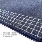 Custom Made Runner Rug for Kitchen Foyer Hallway Entry Choose Your Length 31 Inch Wide Geometric CheckeBlue Design Blue Color (43 feet x 31 Inch)