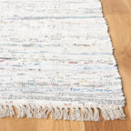 SAFAVIEH Rag Rug Collection Accent Rug - 3' x 5', Ivory & Multi, Handmade Boho Stripe Cotton, Ideal for High Traffic Areas in Entryway, Living Room, Bedroom (RAR121G)