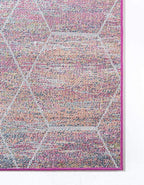 Unique Loom Trellis Frieze Collection Area Rug - Geometric (3' Square, Multi/ Ivory)