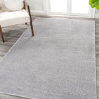 Eyely UES100K-4 Supersoft Haze Solid Low-Pile Indoor Area Rug Casual;Contemporary;Solid;Traditional, Bedroom, Kitchen, Living Room, Easy-Cleaning, Non-Shedding, 4 X 6, Light Gray