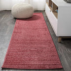 JONATHAN Y Haze Solid Low-Pile Red Runner Rug 2x16, Coastal,Bohemian,Minimalist,Classic, Easy-Cleaning for Living Room,Bedroom,Kitchen,Pet Friendly,Non-Shedding (SEU100E-216)