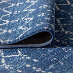 JONATHAN Y Boho Vintage Diamond Blue/White Runner Rug 2X8 ft, Moroccan Hype for Living Room, Bedroom, Kitchen, Office, Easy-Cleaning, High Traffic, Pet-Friendly, Non-Shedding (MOH101A-28)