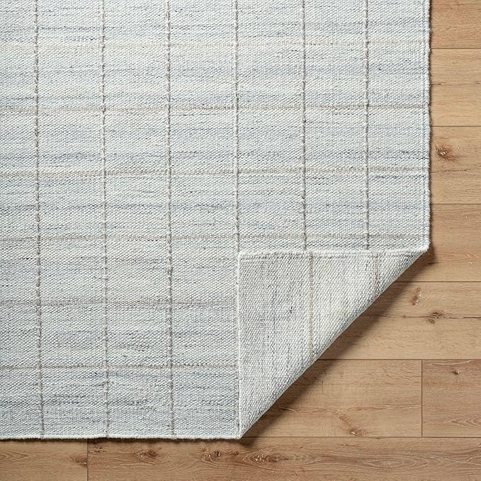 Mark&Day Wool Rugs, 9x12 Ishaq Cottage Metallic - Silver Area Rug, Grey Silver Carpet for Living Room, Bedroom or Kitchen (8'10" x 12')