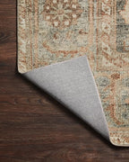 Loloi Margot Collection MAT-03 Ocean/Spice 7'-6" x 9'-6" Area Rug feat. CloudPile, No-Shed Easy Clean Large Patterned Area Rug for Living Room, Bedroom, Dining Area