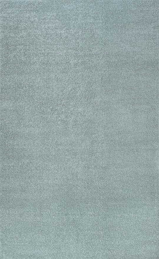 Eyely UES100S-14 Supersoft Haze Solid Low-Pile Indoor Area Rug, Coastal, Bohemian, Minimalist, Classic, Casual for Bedroom,Kitchen,Living Room,Non Shedding,Easy-Washing, Blue, 10 X 14