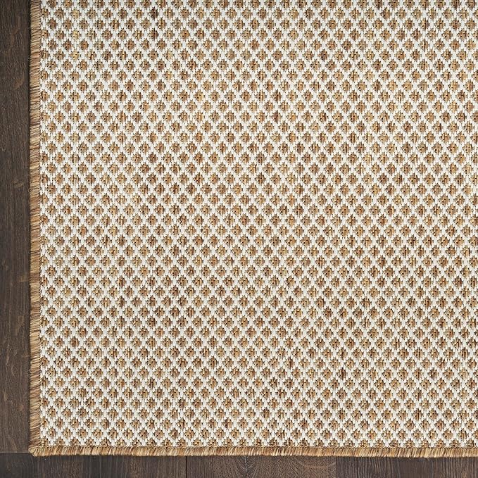 Nourison Home Courtyard Jute Ivory 3' x 5' Area Rug - Easy Clean, Non Shedding, Bed Room, Living Room, Dining Room, Kitchen (3' x 5')