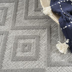 Nourison Home Versatile Silver Grey 4' x 6' Area Rug - Easy Clean, Non Shedding, Bed Room, Living Room, Dining Room, Kitchen (4' x 6')