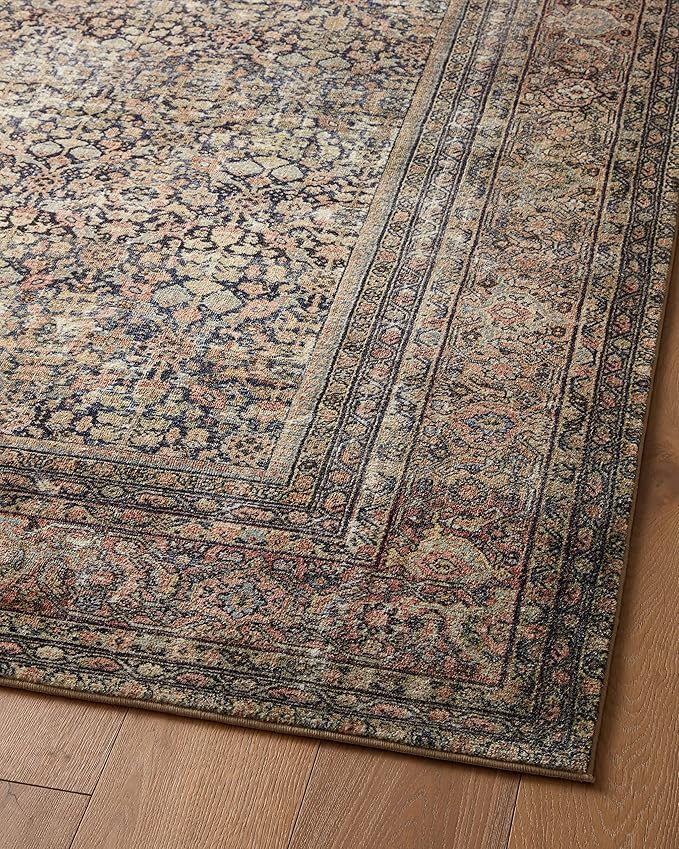 Loloi Amber Lewis Morgan Collection MOG-03 Denim/Multi 2'-3" x 7'-6" 38" Thick Runner Rug feat. CloudPile, Neutral, Room Décor, Vintage Inspired, Livingroom, Bedroom, Dining Area