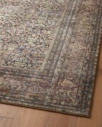 Loloi Amber Lewis Morgan Collection MOG-03 Denim/Multi 2'-0" x 5'-0" 38" Thick Accent Rug feat. CloudPile, Neutral, Room Décor, Vintage Inspired, Livingroom, Bedroom, Dining Area