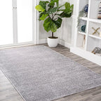 Eyely UES100A-3 Supersoft Haze Solid Low-Pile Indoor Area Rug Casual;Contemporary;Solid;Traditional, Bedroom, Kitchen, Living Room, Easy-Cleaning, Non-Shedding, 3 X 5, Gray