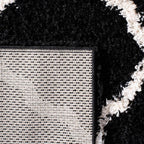 SAFAVIEH Dallas Shag Collection Area Rug - 8'6" x 12', Black & Ivory, Trellis Design, Non-Shedding & Easy Care, 1.5-inch Thick Ideal for High Traffic Areas in Living Room, Bedroom (SGD257Z)