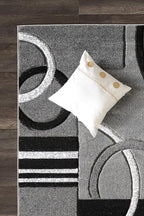 GLORY RUGS Area Rug 2x3 Door Mat Grey Geometric Soft Floor Carpet with Premium Fluffy Texture for Indoor Living Dining Room and Bedroom Area