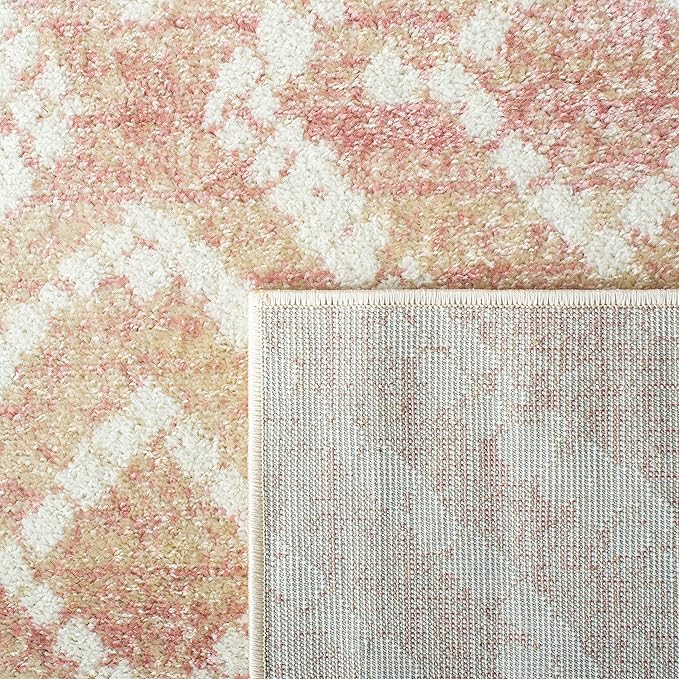 SAFAVIEH Adirondack Collection Area Rug - 5'1" x 7'6", Rose & Gold, Modern Diamond Distressed Design, Non-Shedding & Easy Care, Ideal for High Traffic Areas in Living Room, Bedroom (ADR131Q)