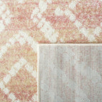 SAFAVIEH Adirondack Collection Area Rug - 6' Square, Rose & Gold, Modern Diamond Distressed Design, Non-Shedding & Easy Care, Ideal for High Traffic Areas in Living Room, Bedroom (ADR131Q)