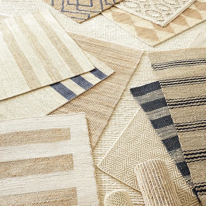 Dash and Albert Cocchi Handwoven Wool Rug, 7.5 X 9.5 Feet, Neutral Geometric Pattern - Premium Luxury Hotel Quality Soft Breathable Hypoallergenic Machine Washable Easy Care All Season Comfortable