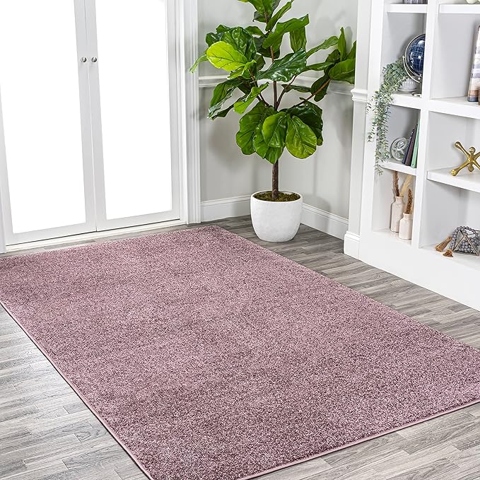 JONATHAN Y Haze Solid Low-Pile Light Purple Indoor Area Rug 12x15, Coastal,Bohemian,Minimalist,Classic, Easy-Cleaning for Living Room,Bedroom,Kitchen,Pet Friendly,Non-Shedding (SEU100R-15)