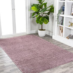 JONATHAN Y Haze Solid Low-Pile Light Purple Indoor Area Rug 4x6, Coastal,Bohemian,Minimalist,Classic, Easy-Cleaning for Living Room,Bedroom,Kitchen,Pet Friendly,Non-Shedding (SEU100R-4)