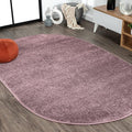 Eyely UES100R-4OV Supersoft Haze Solid Low-Pile Indoor Area Rug Casual;Contemporary;Solid;Traditional, Bedroom, Kitchen, Living Room, Easy-Cleaning, Non-Shedding, 4 X 6 Oval, Light Purple
