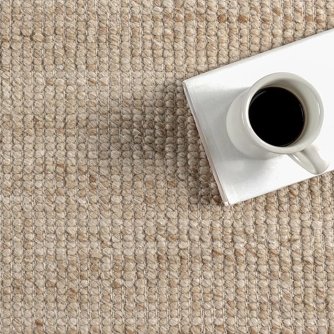 Rugs USA Palisades Marled Beige/Ivory, 9'6" x 13'6", Hand Woven, Marled, Tassel, Soft and Cozy, High Traffic, Stain Resistant, Easy Clean, Durable Area Rug for Bedroom, Living Room, Dining, Den, Foyer