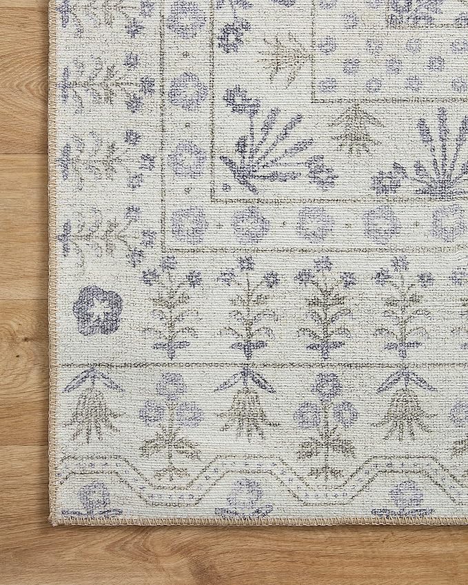 Loloi Rifle Paper Co. Maison Collection MAO-03 Rosette Ivory 2'-6" x 9'-6", .19" Pile Height, Runner Rug