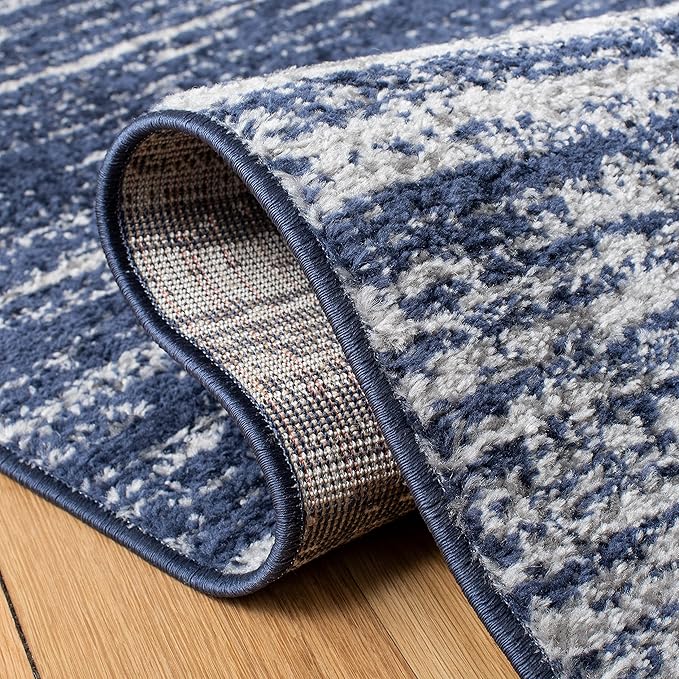 SAFAVIEH Adirondack Collection Runner Rug - 2'6" x 22', Navy & Grey, Modern Ombre Design, Non Shedding & Easy to Clean, Ideal for Hallway, Foyer, Kitchen, Entryway, Bedroom (ADR113E)