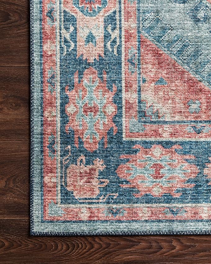 Loloi Skye Collection SKY-03 Turquoise/Terracotta 2'-6" x 12'-0" Runner Rug