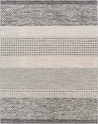 Mark&Day Wool Rugs, 9x12 Tervoort Global Black Area Rug, Blue Beige Carpet for Living Room, Bedroom or Kitchen (8'10" x 12')