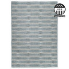 FH Home Flat Woven Outdoor Rug - Waterproof, Easy to Clean, Stain Resistant - Premium Polypropylene Yarn - Geometric - Patio, Deck, Porch, Balcony, Laundry Room - Giza - Aqua - 3ft 11in x 5ft 6in