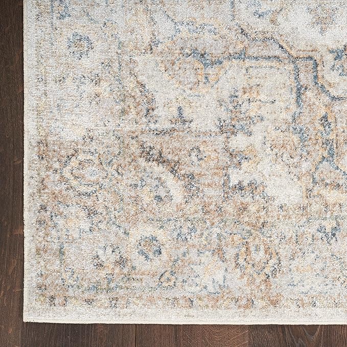 Nourison Home Astra Machine Washable Silver Grey 7'10" x 10' Area Rug - Easy Clean, Non Shedding, Bed Room, Living Room, Dining Room, Kitchen (8' x 10')