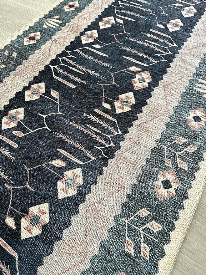 Fame Living Faded Oushak Rug, Turkish Vintage Floral Pastel Large Oversized Area Rugs for Living Room Dining Bedroom Kitchen Bathroom Nursery (862CN, 2'5 x 9'8)