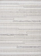 Hauteloom Dishman Living Room, Bedroom Area Rug - Farmhouse - Cream, Light Gray - 18" x 18" Sample