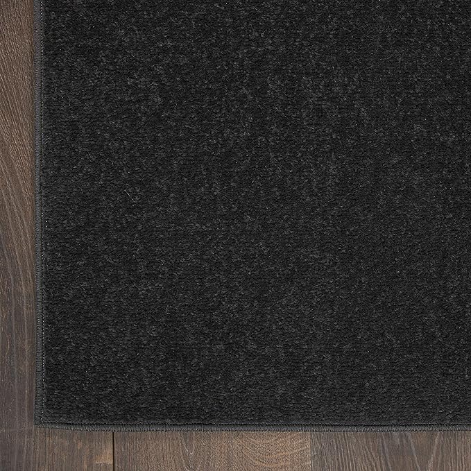 Nourison Home Nourison Essentials Black 7' x 10' Area Rug - Easy Clean, Non Shedding, Bed Room, Living Room, Dining Room, Kitchen (7' x 10')