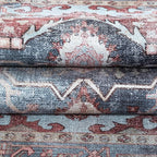 Fame Living Washable Area Rug. Modern Farmhouse. Vintage. Turkish. Bohemian. Distressed. Oriental. Traditional. Rugs for Living Room. Dining. Bedroom. Office. Entryway. Foyer. (858RM, 5' x 6'9")