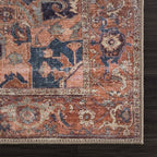 Bloom Rugs Washable Non-Slip 2' x 3' Rug - Beige/Terracotta Traditional Oriental Area Rug for Living Room, Bedroom, Dining Room, and Kitchen - Exact Size: 2' x 3'