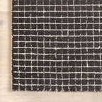 Rugs USA 5x8 Melrose Checked Wool Indoor Area Rug, Contemporary Farmhouse Charcoal/Ivory for Living Room, Bedroom, Office, Entryway, Hallway