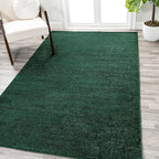 Eyely UES100L-9 Supersoft Haze Solid Low-Pile Indoor Area Rug Casual;Contemporary;Solid;Traditional, Bedroom, Kitchen, Living Room, Easy-Cleaning, Non-Shedding, 9 X 12, Emerald