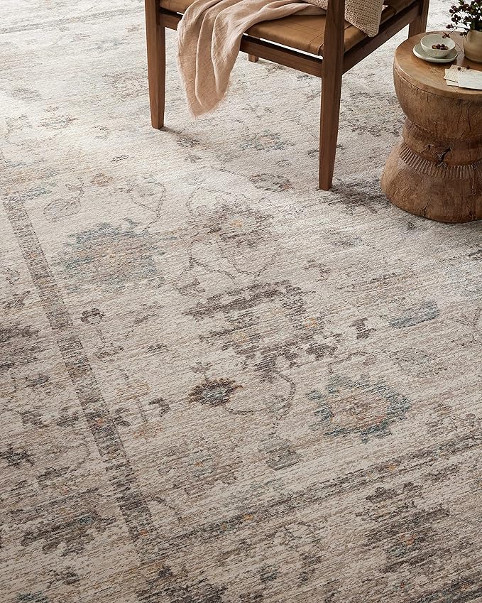 Loloi Magnolia Home by Joanna Gaines Millie Collection MIE-01 Silver/Dove 11'-6" x 15'-7", .25" Pile Height, Area Rug