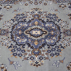 Home Dynamix Premium Sakarya Traditional Medallion Border Area Rug, Silver, 1'9"x7'2" Runner