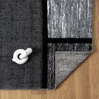 Area Rug Modern 2x7 Grey Black Squares Geometry Soft Hand Carved Contemporary Floor Carpet Fluffy Texture for Indoor Living Dining Room and Bedroom Area