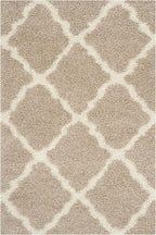 SAFAVIEH Dallas Shag Collection X-Large Area Rug - 11' x 15', Beige & Ivory, Trellis Design, Non-Shedding & Easy Care, 1.5-inch Thick Ideal for High Traffic Areas in Living Room, Bedroom (SGD257D)