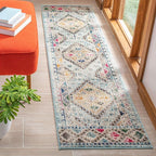 SAFAVIEH Madison Collection Runner Rug - 2'2" x 12', Blue & Yellow, Boho Diamond Distressed Design, Non-Shedding & Easy Care, Ideal for High Traffic Areas in Living Room, Bedroom (MAD418K)