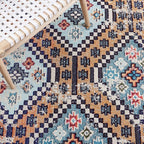 SAFAVIEH Madison Collection Runner Rug - 2'2" x 6', Orange & Beige, Boho Diamond Distressed Design, Non-Shedding & Easy Care, Ideal for High Traffic Areas in Living Room, Bedroom (MAD418P)