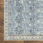 Bloom Rugs Washable Non-Slip 5' x 7' Rug - Blue/Beige Traditional Area Rug for Living Room, Bedroom, Dining Room, and Kitchen - Exact Size: 5' x 7'