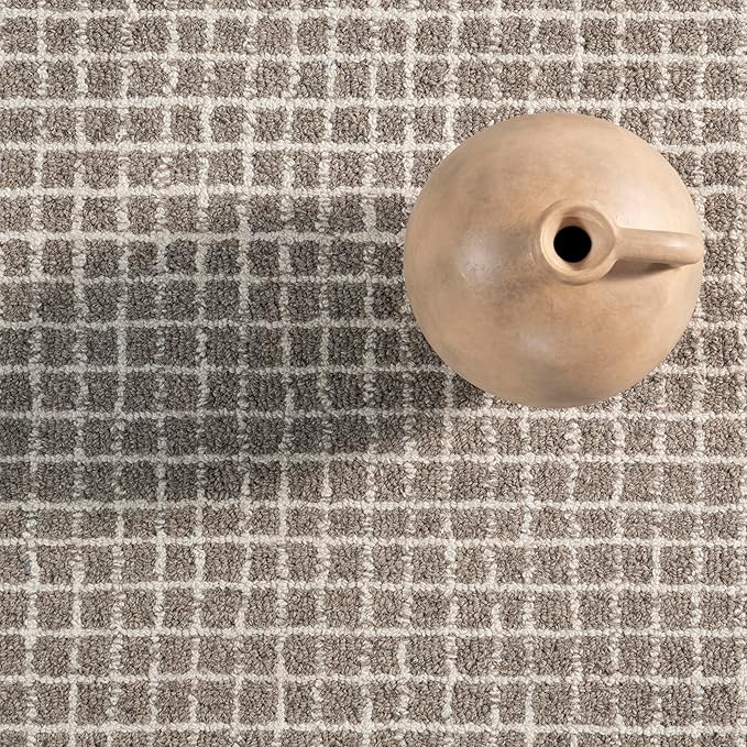 Rugs USA Melrose Grey, 4' Round, Handmade, Wool & Cotton, Soft and Cozy, High Traffic, Stain Resistant, Easy Clean, Durable Area Rug for Bedroom, Living Room, Dining Space, Den, Entryway