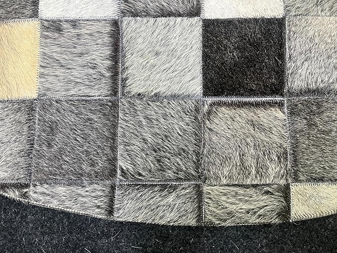 Round Area Rug – Soft Modern Carpet for Living Room, Bedroom, Entryway – Non-Slip Durable Floor Mat for Home Décor (Grey_5X5)
