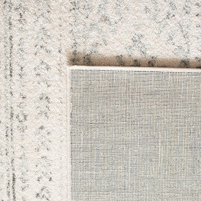 SAFAVIEH Tulum Collection Area Rug - 10' Square, Ivory & Grey, Moroccan Boho Tribal Design, Non-Shedding & Easy to Clean, Ideal for Living Room, Bedroom, Dining Space (TUL272A)